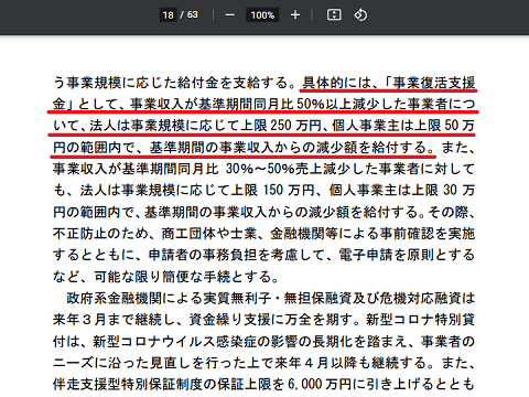 事業復活支援金